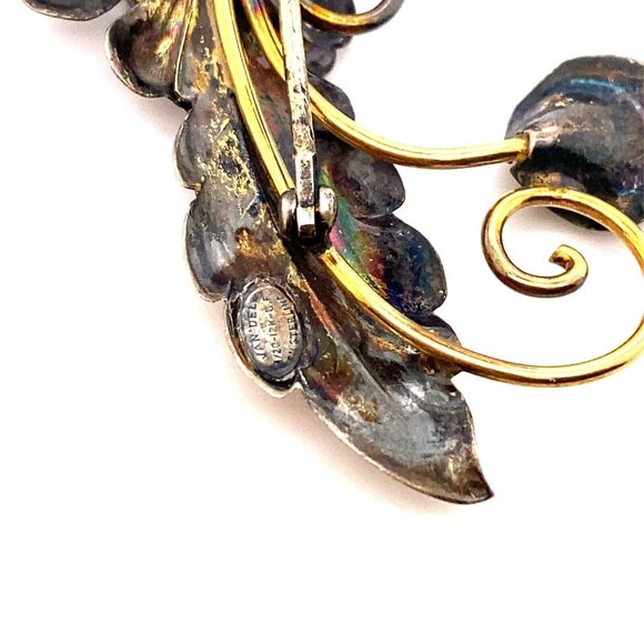 VTG Van Dell Sterling Silver, 1/20th 12K Gold Fill‎ & Rhinestone Brooch! 37 - Picture 5 of 5